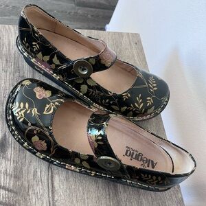 Women’s Alegria Paloma Pal-504 Mary Jane Shoes Black Rose Size 40 9.5/10